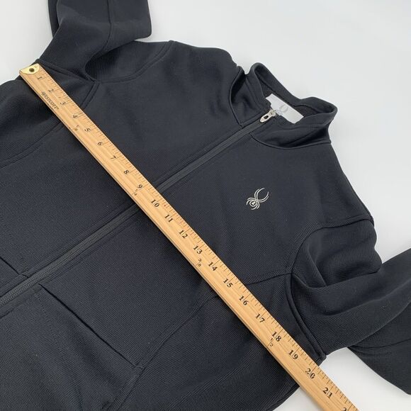 Spyder Full Zip Core Sweater Size Extra Large Womens Solid Black Knit Winter XL - Picture 9 of 10